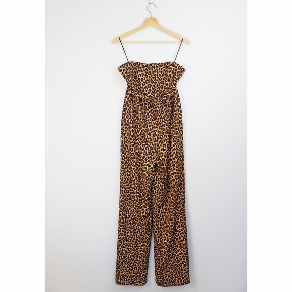 NWT LIKELY Emile Strapless Jumpsuit in Leopard 6 - Picture 4 of 9